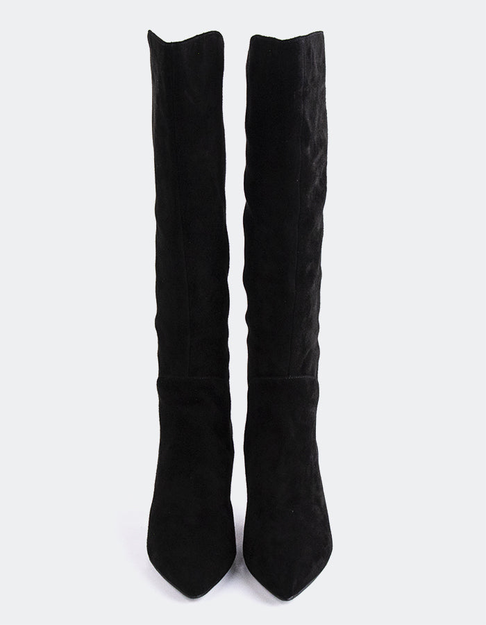 L'INTERVALLE Belforte Bottes hautes pour femmes Noir Suède