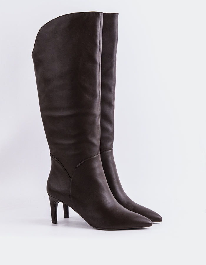 L'INTERVALLE Belforte Bottes hautes pour femmes Brun