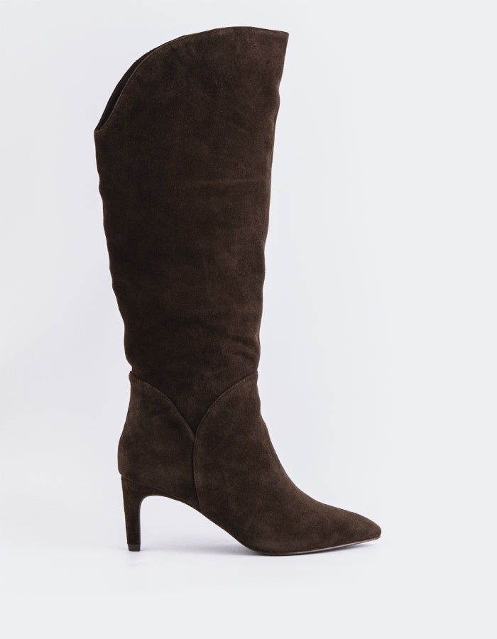 L'INTERVALLE Belforte Bottes hautes pour femmes Brun Suède