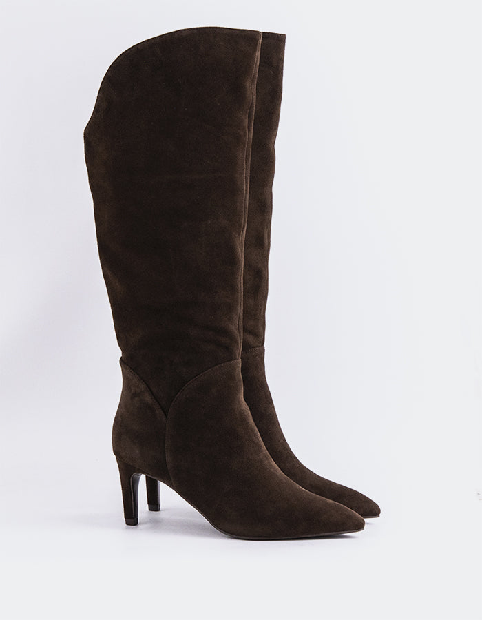 L'INTERVALLE Belforte Bottes hautes pour femmes Brun Suède