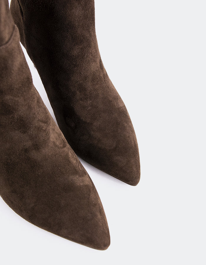 L'INTERVALLE Belforte Bottes hautes pour femmes Brun Suède