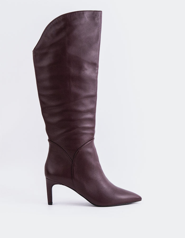 L'INTERVALLE Belforte Women's Tall Boots Burgundy Leather