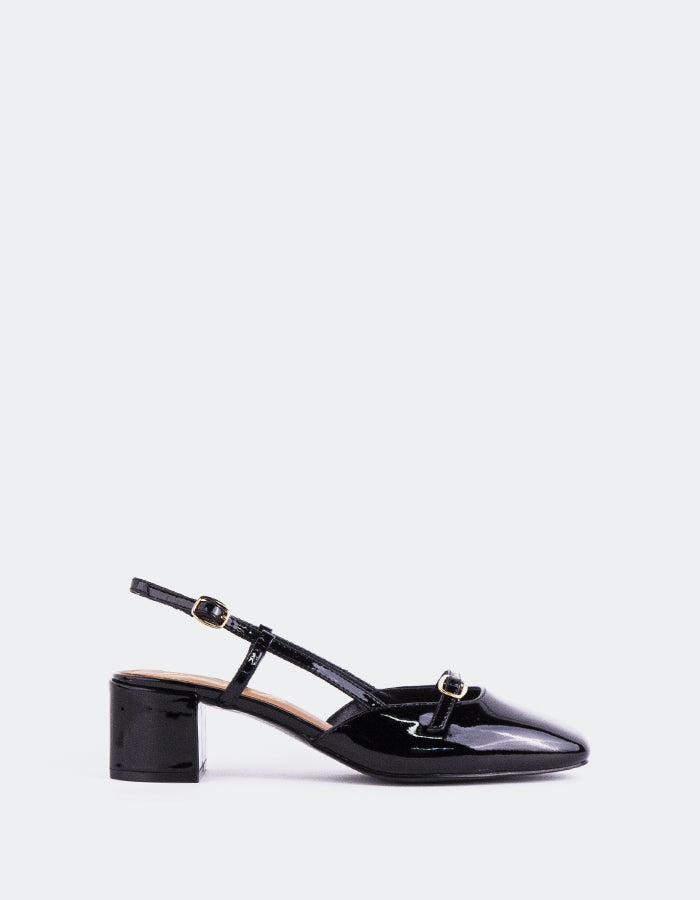 L'INTERVALLE Bellina Women's Slingback Shoes Black Patent