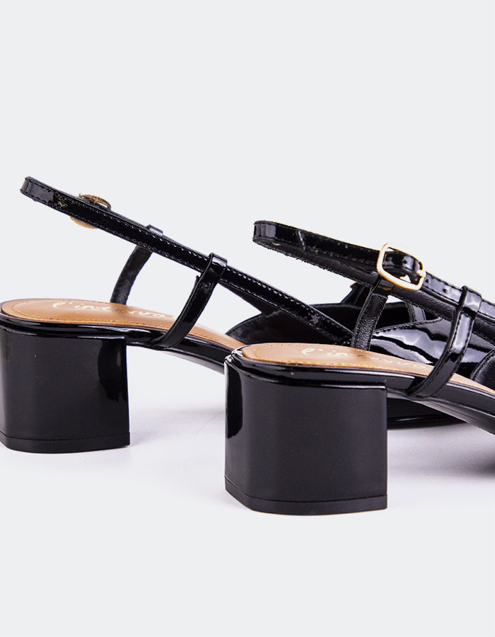 L'INTERVALLE Bellina Women's Slingback Shoes Black Patent