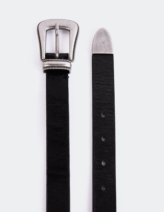 L'INTERVALLE Beltrix Ceinture Femme Cuir Noir