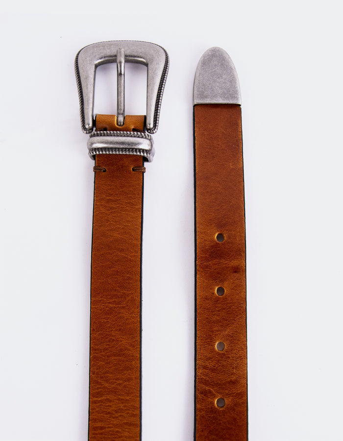 L'INTERVALLE Beltrix Ceinture Femme Cuir Cognac