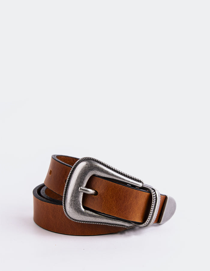 L'INTERVALLE Beltrix Ceinture Femme Cuir Cognac
