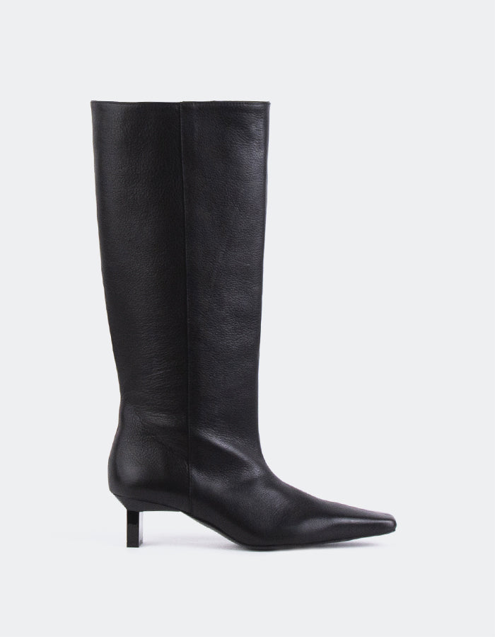 L'INTERVALLE Blanzy Women's High Shaft Boots Black Leather