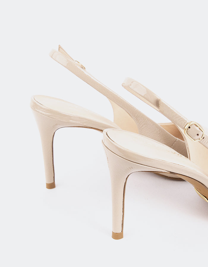 L'INTERVALLE Borage Women's High-Heel Slingbacks Nude Naplack
