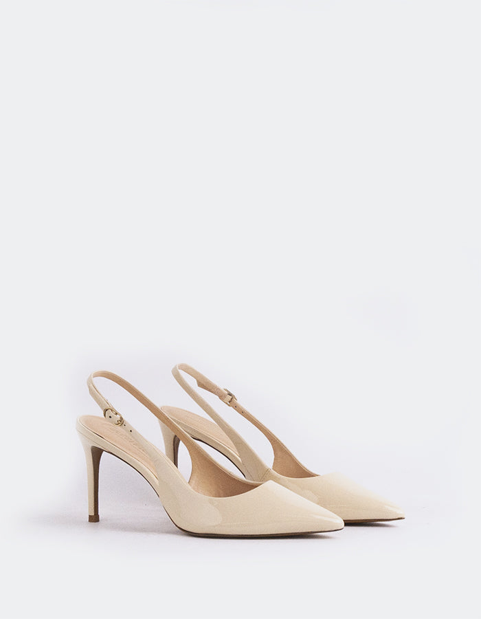 L'INTERVALLE Borage Women's High-Heel Slingbacks Nude Patent