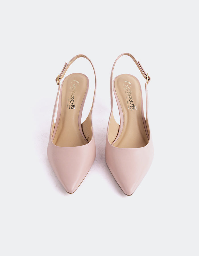 L'INTERVALLE Borage Women's High-Heel Slingbacks Pink Leather