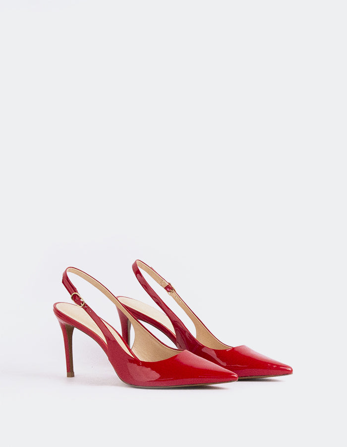 L'INTERVALLE Borage Women's High-Heel Slingbacks Red Patent