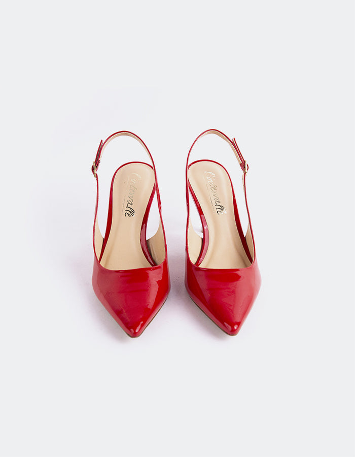 L'INTERVALLE Borage  Slingbacks  hauts pour femmeRouge Verni