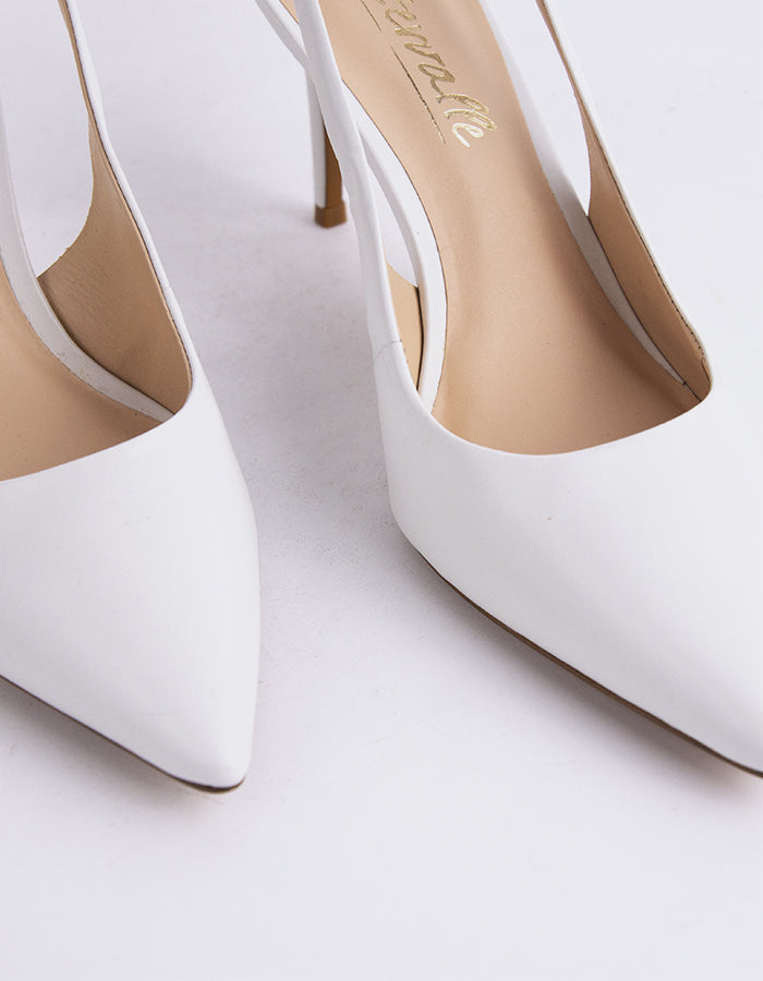 L'INTERVALLE Borage Slingbacks ons hauts pour femme Cuir blanc