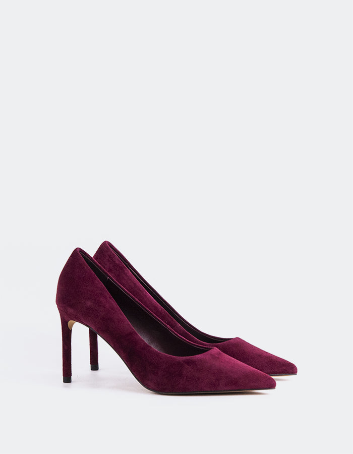 L'INTERVALLE Borealis Women's Shoe High Heel Pumps Burgundy Suede