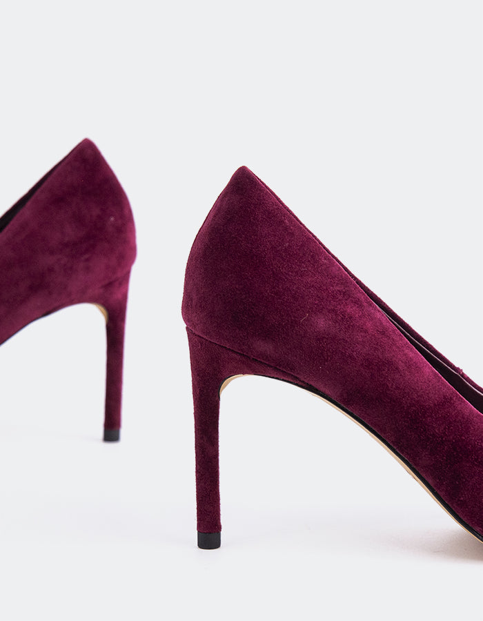 L'INTERVALLE Borealis Women's Shoe High Heel Pumps Burgundy Suede