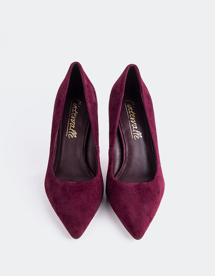 L'INTERVALLE Borealis Women's Shoe High Heel Pumps Burgundy Suede