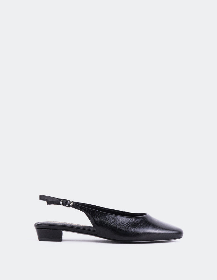 L'INTERVALLE Brassia Slingbacks  à talon bas pour femme CuirNoir