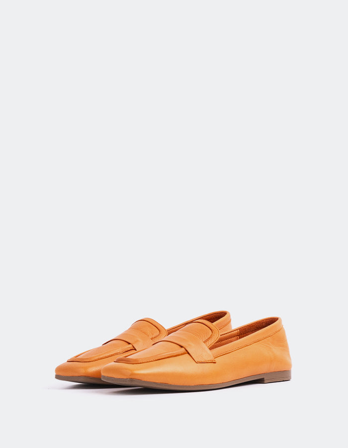  L'INTERVALLE Brescia Women's Loafer Shoe Orange Leather