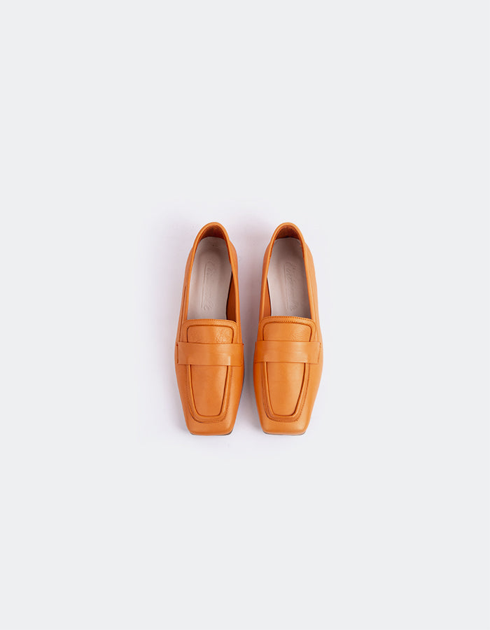  L'INTERVALLE Brescia Women's Loafer Shoe Orange Leather