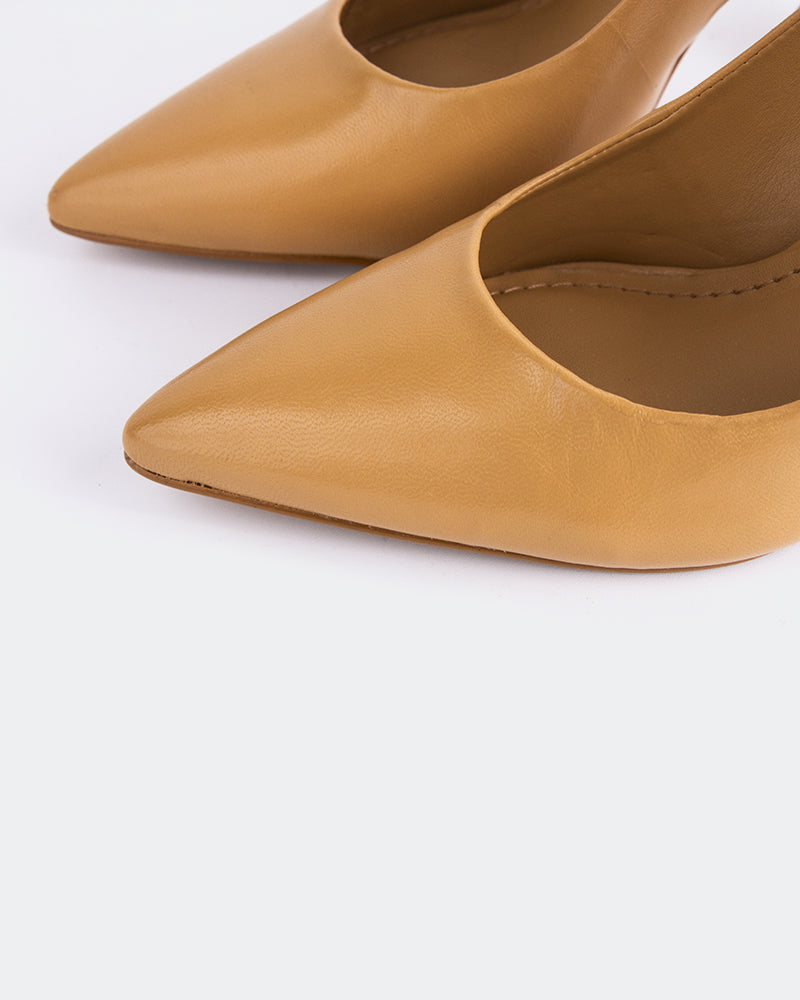 L'INTERVALLE Brunello Women's Shoe Slingback Camel Leather