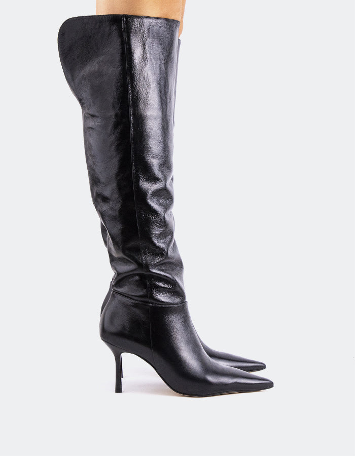 L'INTERVALLE Bryson Women's Tall Boot Noir Leather