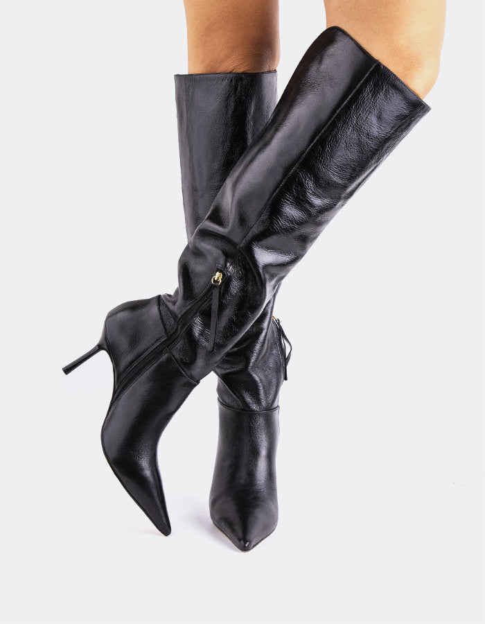 L'INTERVALLE Bryson Women's Tall Boot Noir Leather