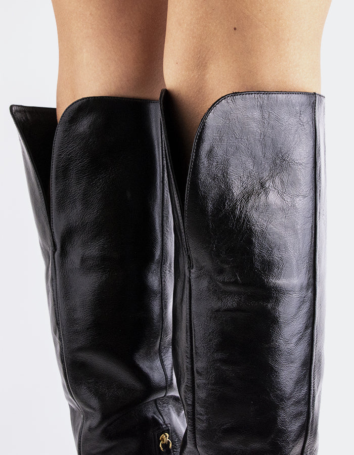 L'INTERVALLE Bryson Women's Tall Boot Noir Leather