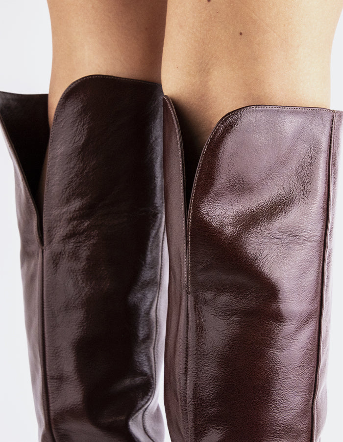 L'INTERVALLE Bryson Women's Tall Boot Brun Leather