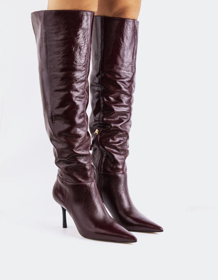 L'INTERVALLE Bryson Women's Tall Boot Burgundy Leather