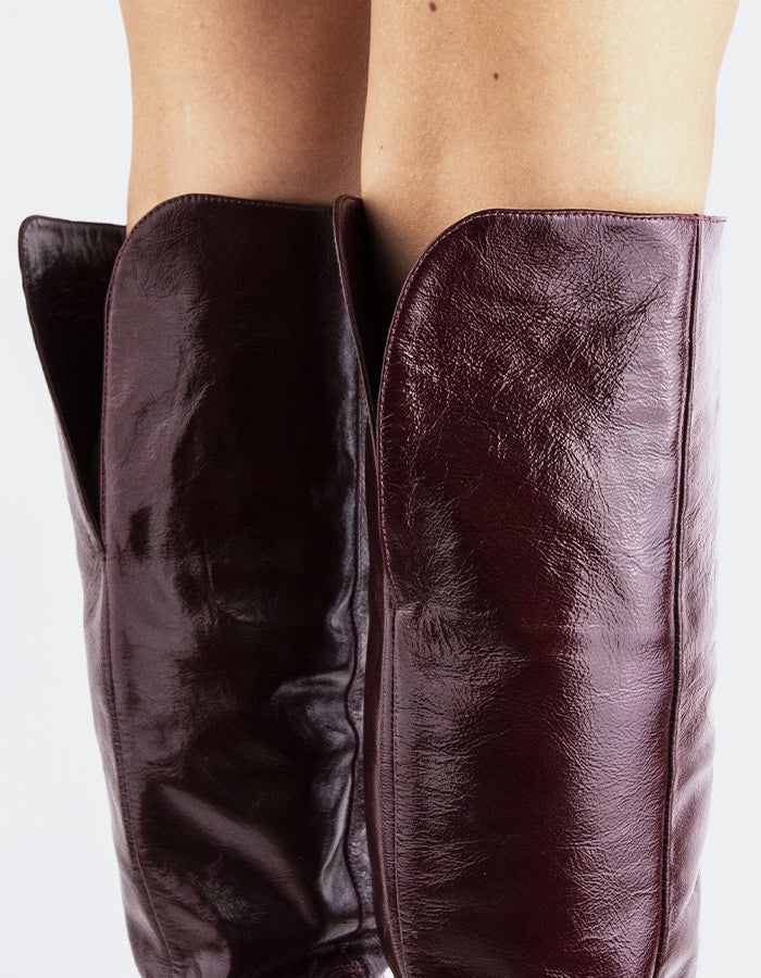 L'INTERVALLE Bryson Women's Tall Boot Burgundy Leather