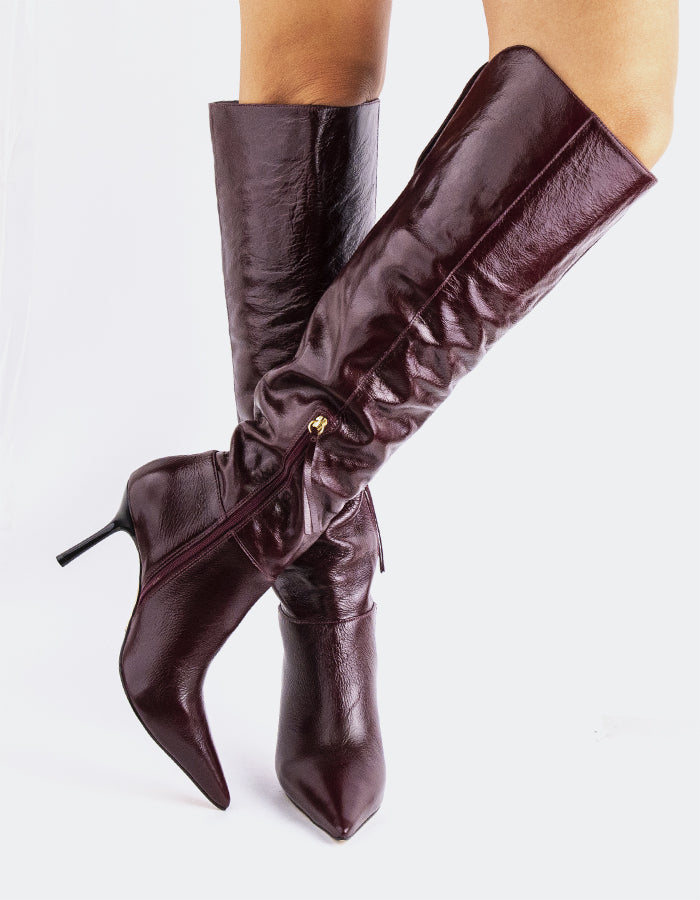 L'INTERVALLE Bryson Women's Tall Boot Burgundy Leather

