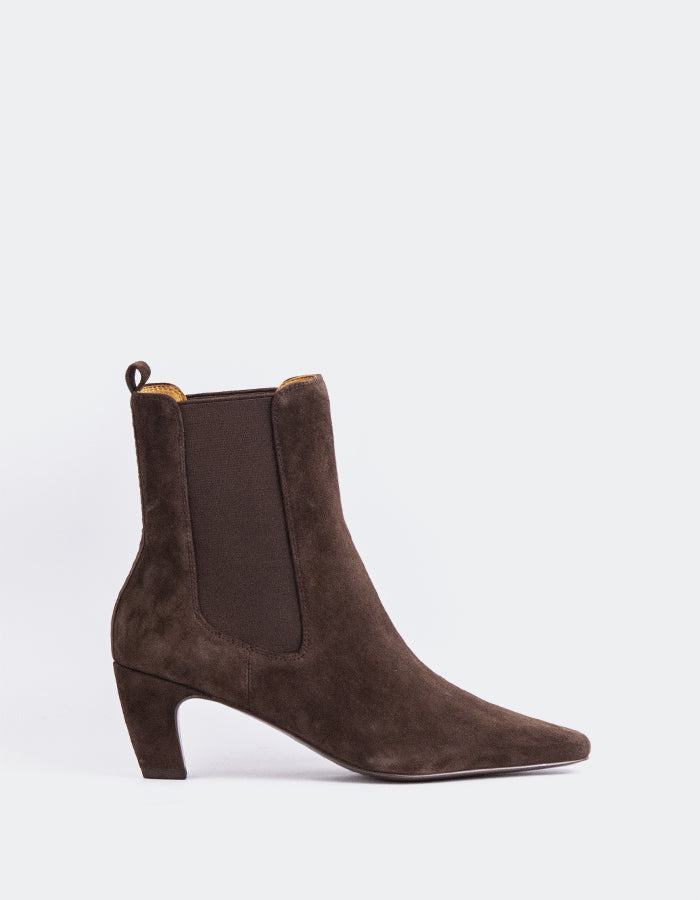 SHELLY SHEN Cartago Women's Ankle Boots Chocolate Suede