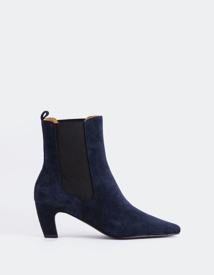 SHELLY SHEN Cartago Women's Ankle Boots Navy Suede