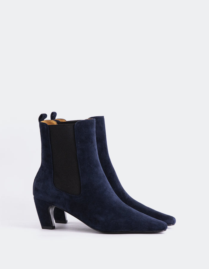 SHELLY SHEN Cartago Women's Ankle Boots Navy Suede