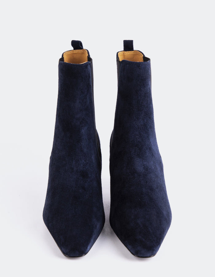SHELLY SHEN Cartago Women's Ankle Boots Navy Suede