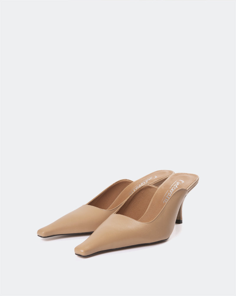 L'INTERVALLE Carthan Women's Shoe Mid Heel Mule Camel Leather