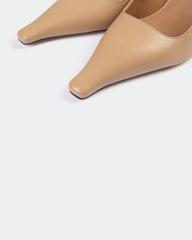 L'INTERVALLE Carthan Women's Shoe Mid Heel Mule Camel Leather