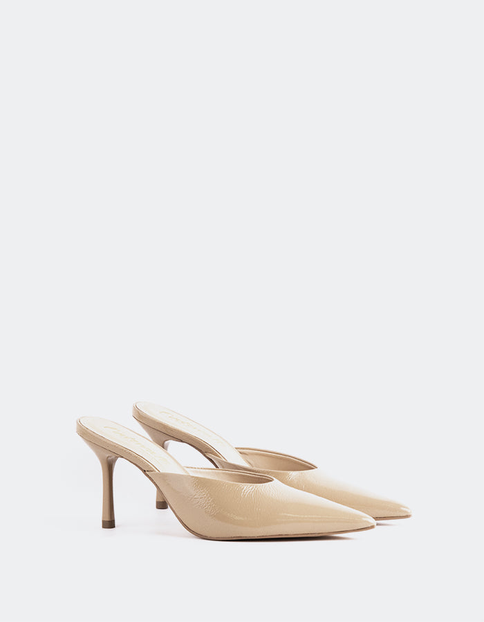 L'INTERVALLE Carys Chaussures mules à talon haut pour femmes Nu Naplack