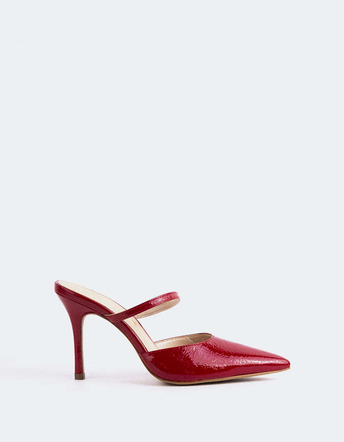 L'INTERVALLE Celandine Women's Mule High-Heel Shoes Red Naplack