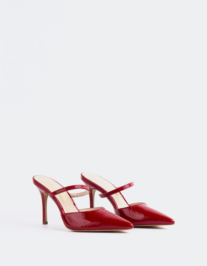 L'INTERVALLE Celandine Femmes Mule Chaussures à talons hauts Rouge Naplack