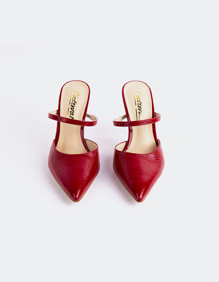 L'INTERVALLE Celandine Femmes Mule Chaussures à talons hauts Rouge Naplack