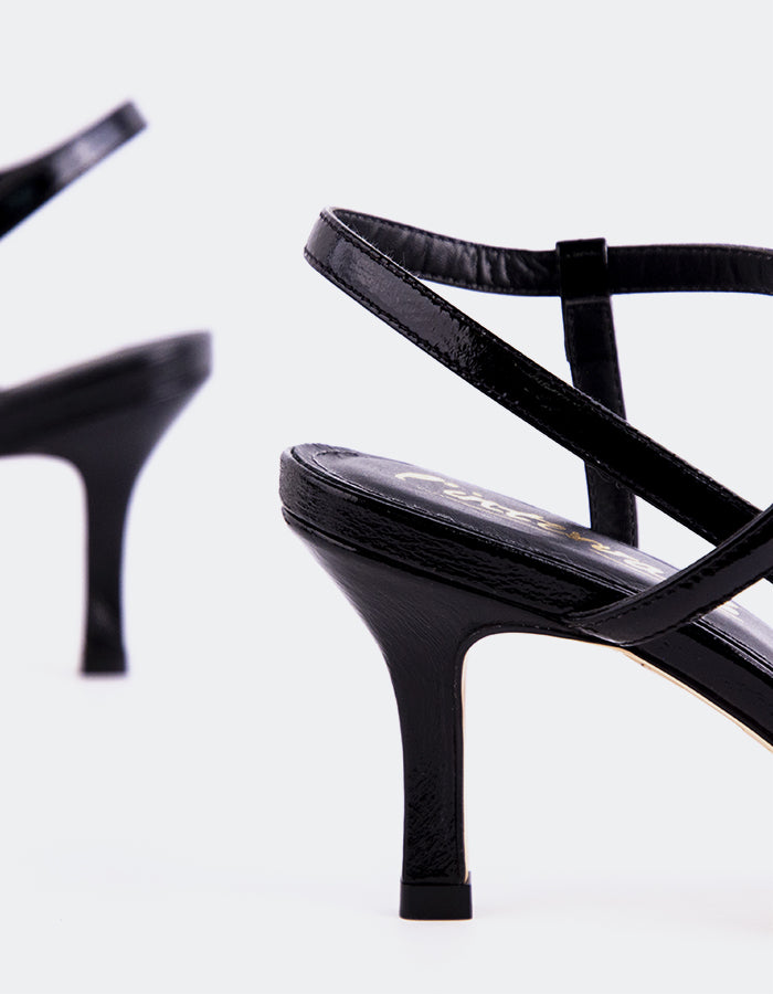 L'INTERVALLE Charmy Sandales à boucle pour femmes Noir Naplack