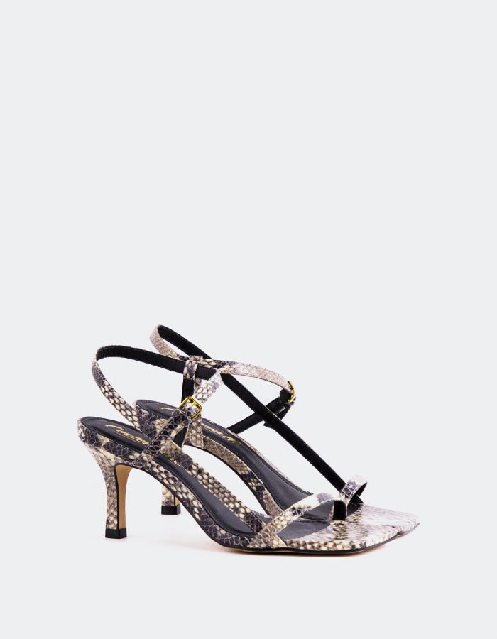 L'INTERVALLE Charmy Sandales à boucle pour femmes Serpent naturel