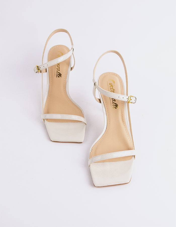 L'INTERVALLE Charmy Sandales à boucle pour femmes Blanc Cassé Naplack