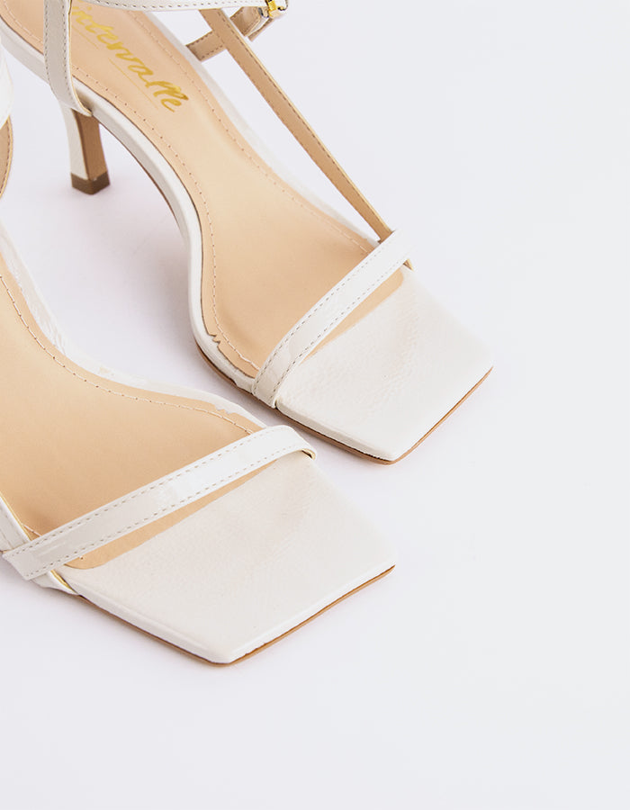 L'INTERVALLE Charmy Sandales à boucle pour femmes Blanc Cassé Naplack