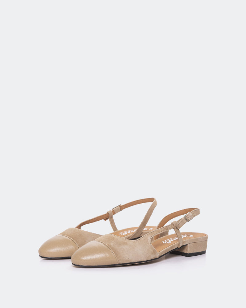 L'Intervalle Uda Women's Slingback Taupe Suede Leather