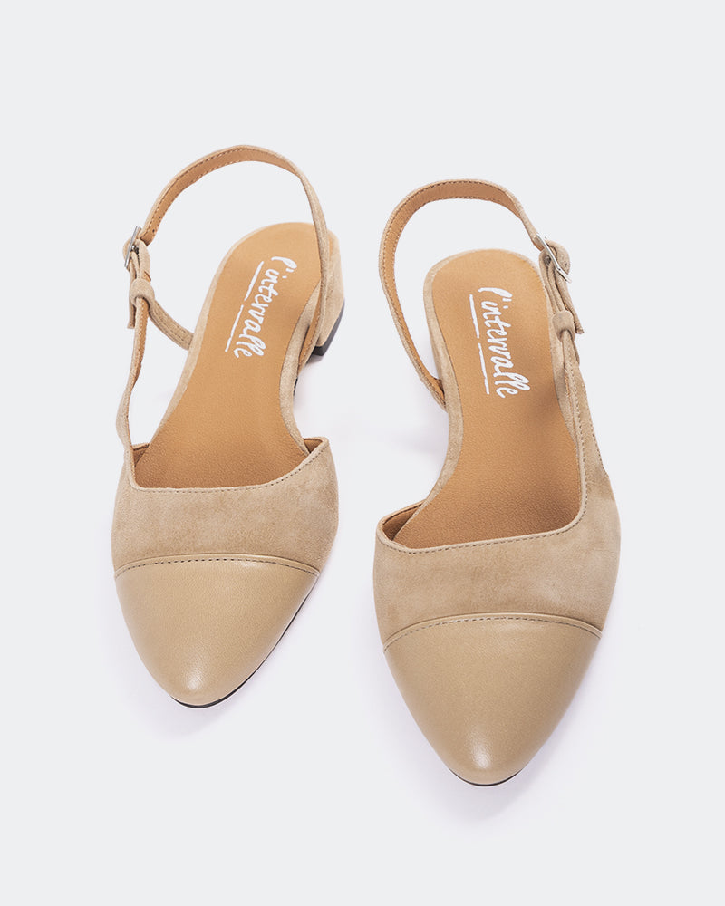 L'Intervalle Uda Women's Slingback Taupe Suede Leather