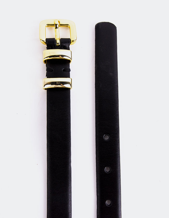 L'INTERVALLE Cintra Ceinture Femme Cuir Noir