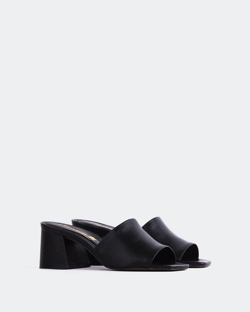 L'INTERVALLE Clarabelle Women's Shoe Mule Sandal Black Leather